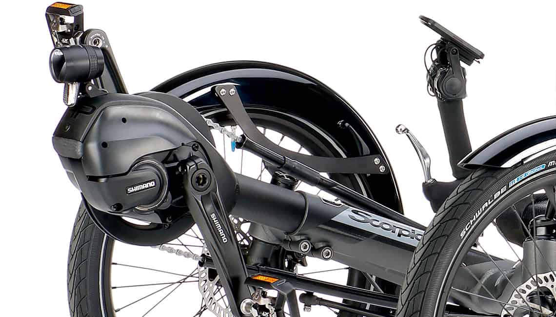 elektroantrieb e-assist shimano steps scorpion recumbent trike