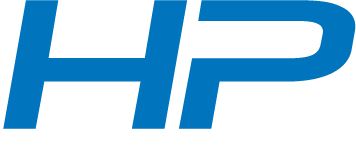 HP Velotechnik Logo untereinander blau weiss