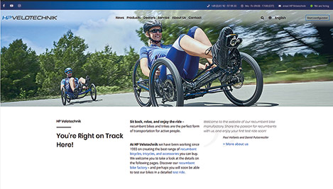 HP Velotechnik Relaunch Homepage Recumbent Bike