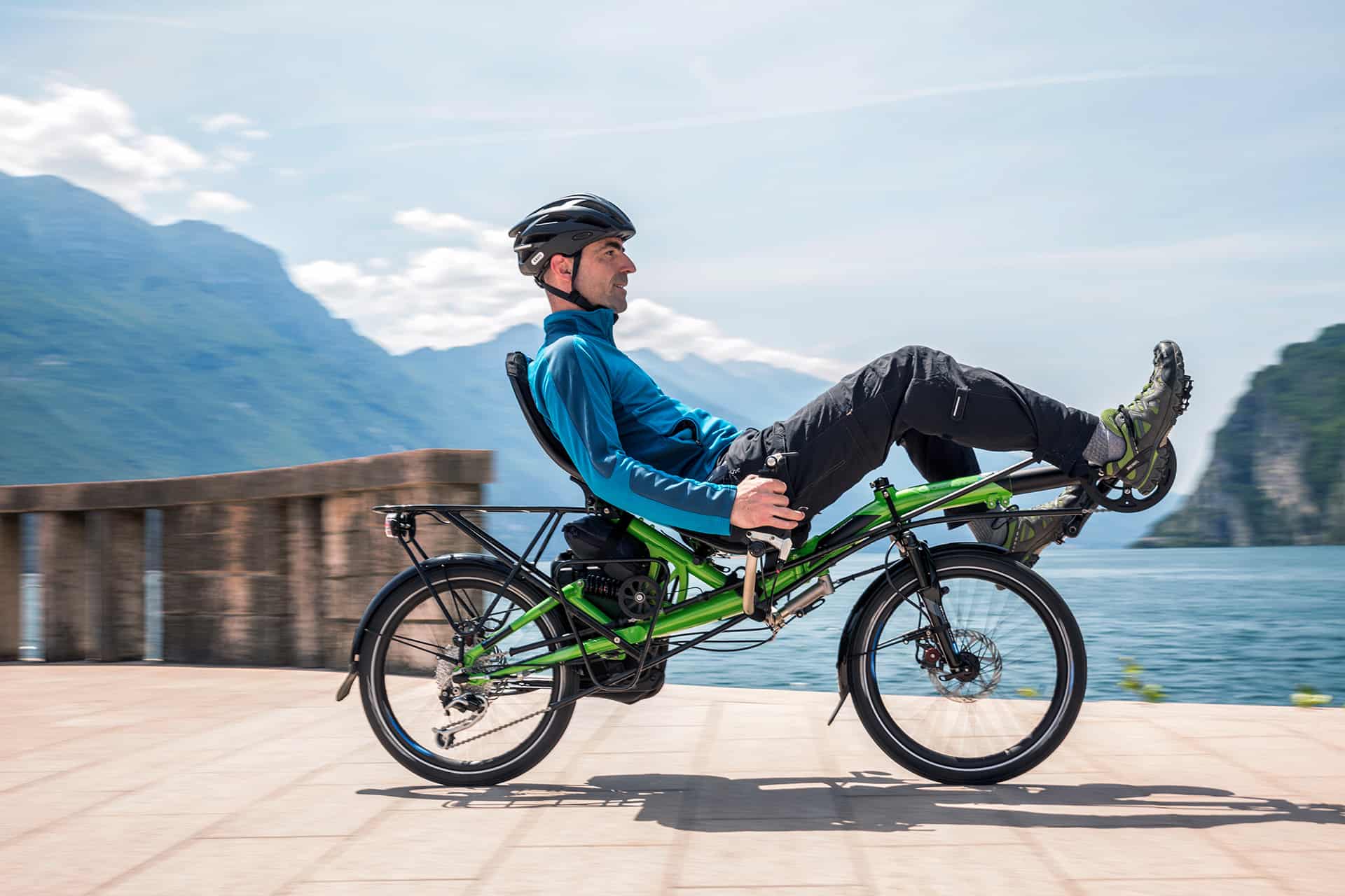 foldable recumbent bike grasshopper fx at lake